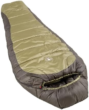 Coleman North Rim 0°F Big & Tall Sleeping Bag, Cold-Weather Mummy Sleep Sack with No-Snag Zipper & Adjustable Hood for Warmth & Ventilation, Large Camping Sleeping Bag